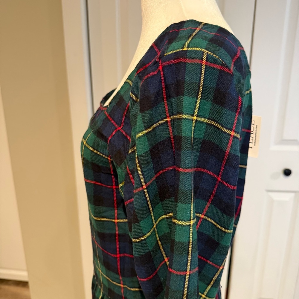 The Children’s Place, Women’s Plaid Fleece Long Sleeve Dress, Size L - Picture 4 of 13